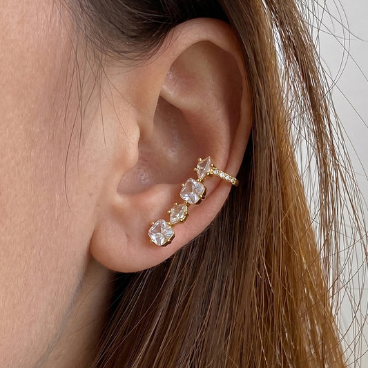 Dreamy Star Diamond Hoop Earrings
