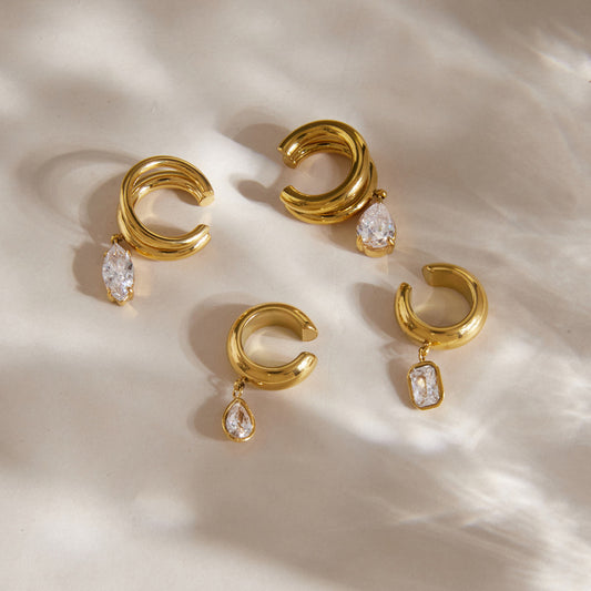 Athena Diamond Hoop Ear Cuffs