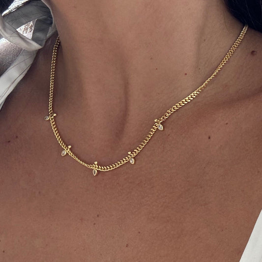 Minimalist Diamond Collarbone Necklace