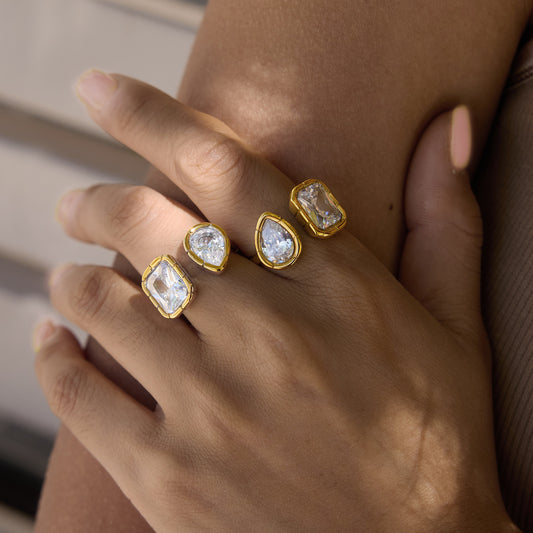 Aura diamond open ring
