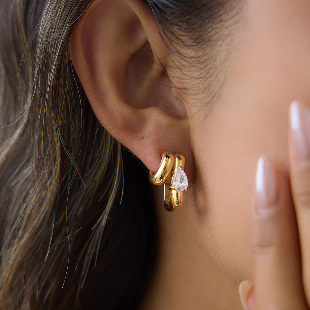 Destiny Diamond Hoop Earrings