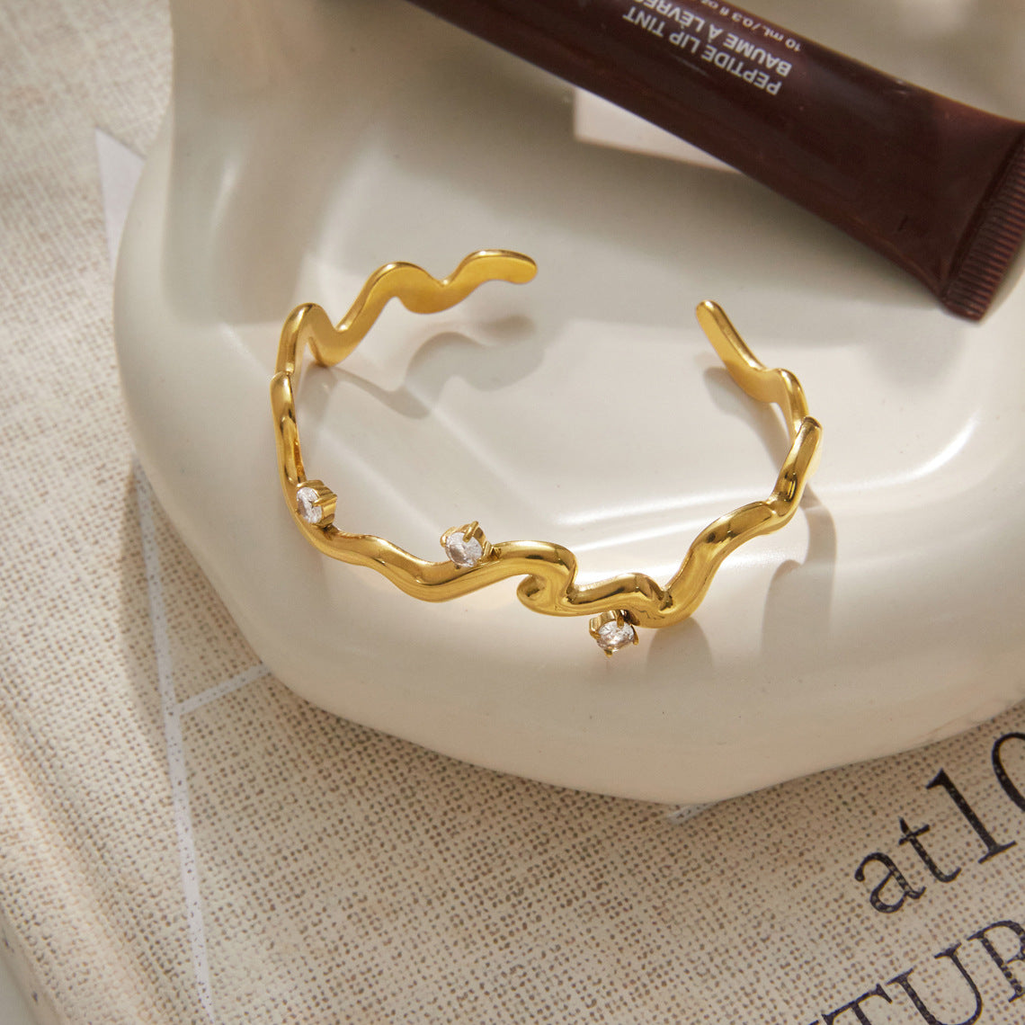 Morgan Diamond Open Cuff Bangle Bracelet