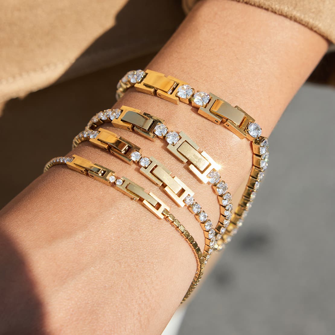 Elise 2mm Diamond Tennis Chain Bracelet