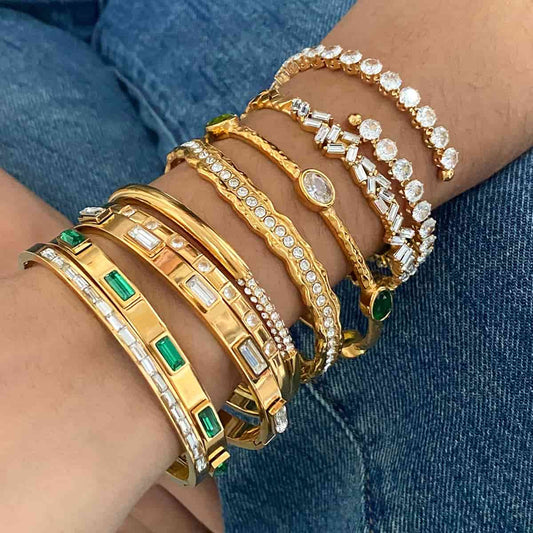 Luxurious Minimalist Open Adjustable Diamond Bracelet