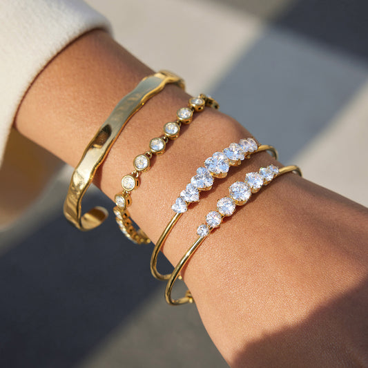 Minimalist Luxury 18K Gold Diamond Tennis Chain Bracelet