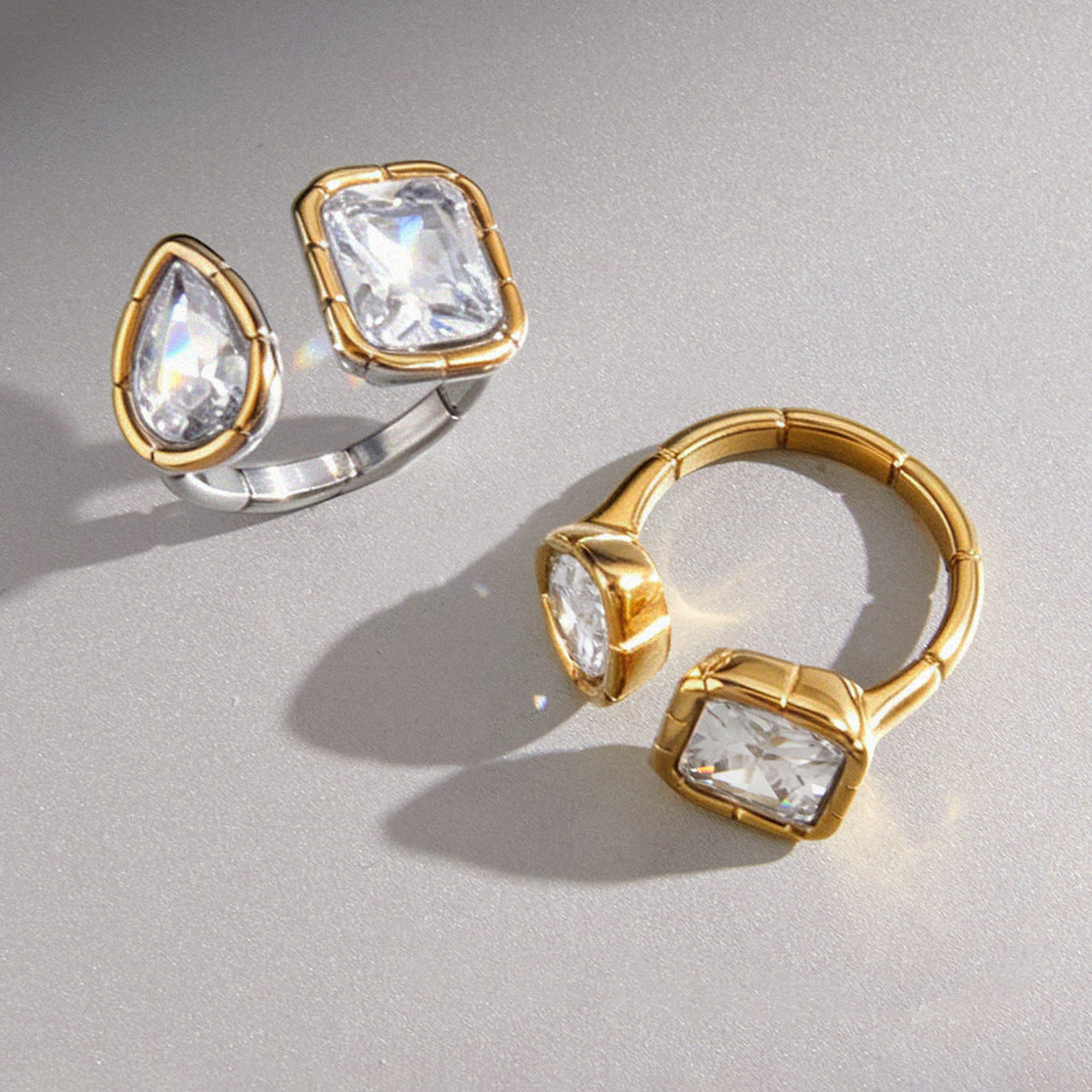 Aura diamond open ring