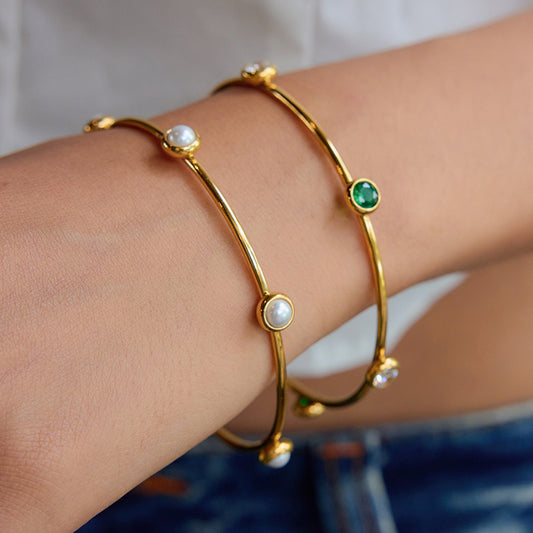 Minimalist 18K Gemstone Bracelet