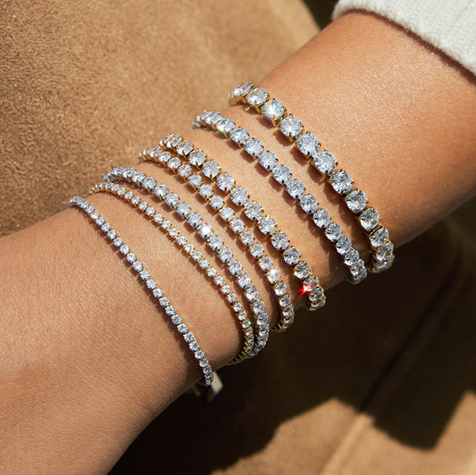 Luxurious Minimalist 2mm Diamond Tennis Chain Bracelet