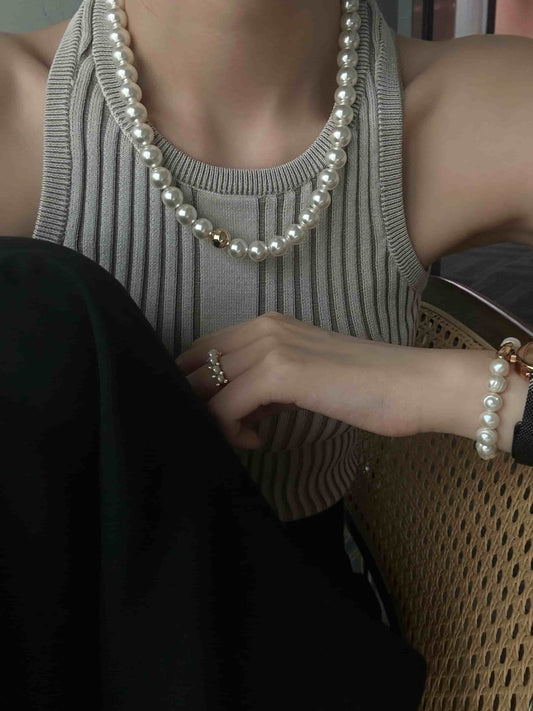 Minimalist 14K Gold 10mm Pearl Necklace