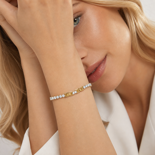 Elise 18K 5mm Diamond Tennis Chain Bracelet