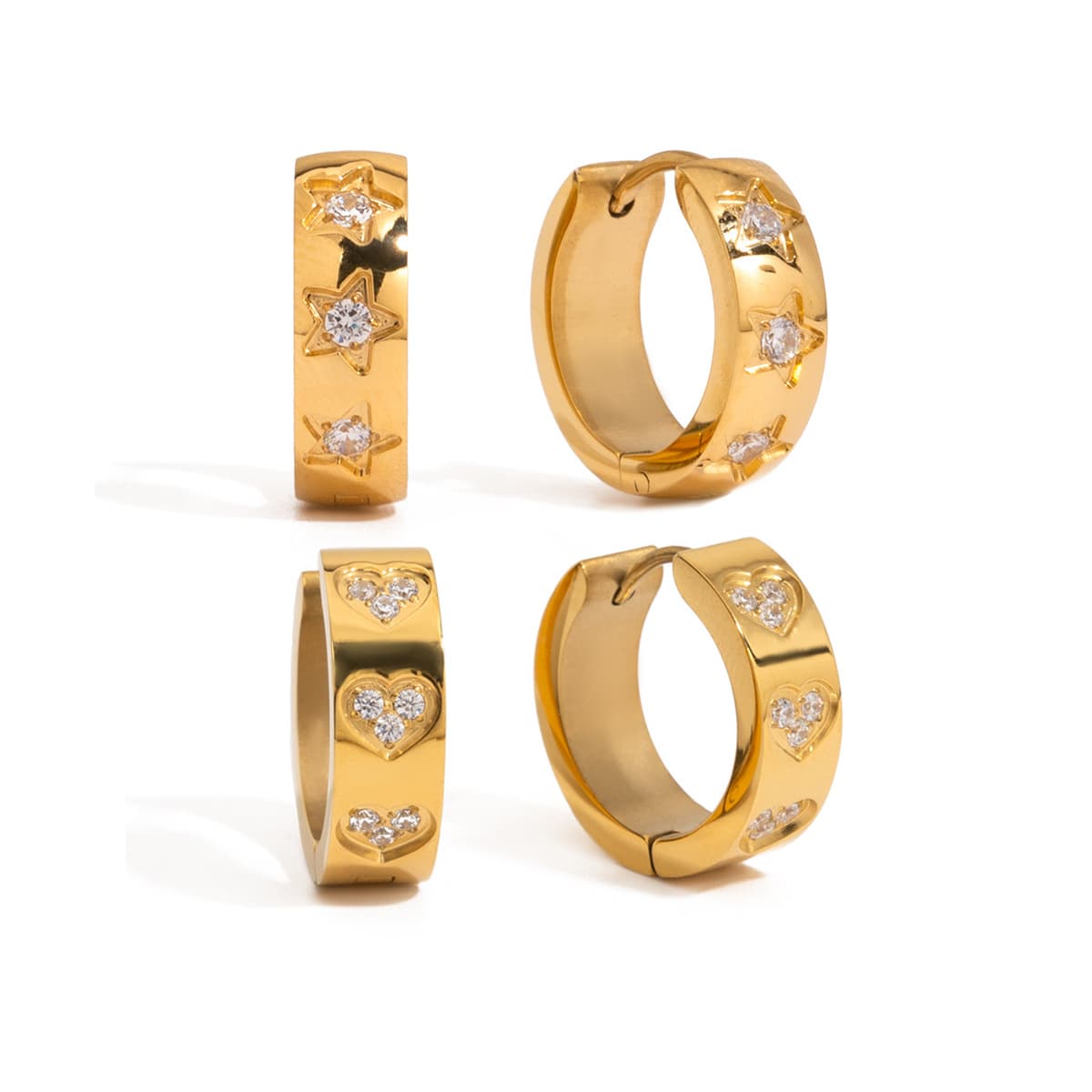 Simple diamond hoop earrings in 18k gold