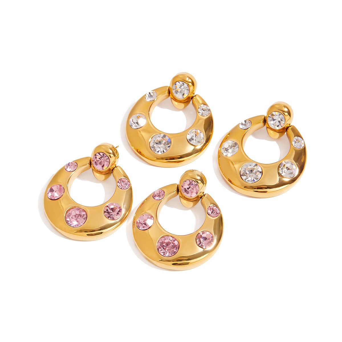 Exquisite diamond hoop earrings 18k gold