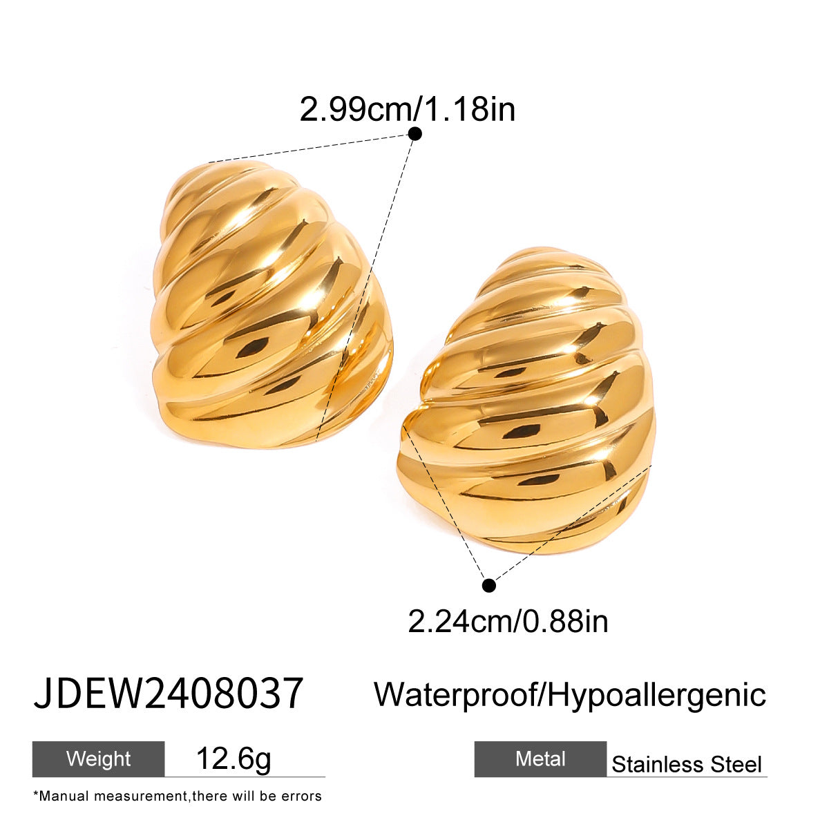 Daily Geometric Teardrop Design Earrings 18k Gold