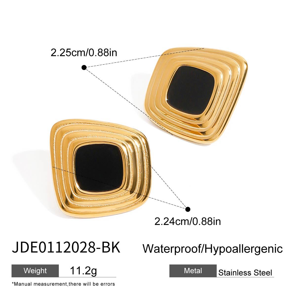 Minimalist geometric design pendant earrings 18K gold