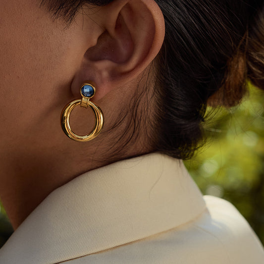 Vintage Diamond Stud Earring 18K Gold - Waterproof | Vinajewelry