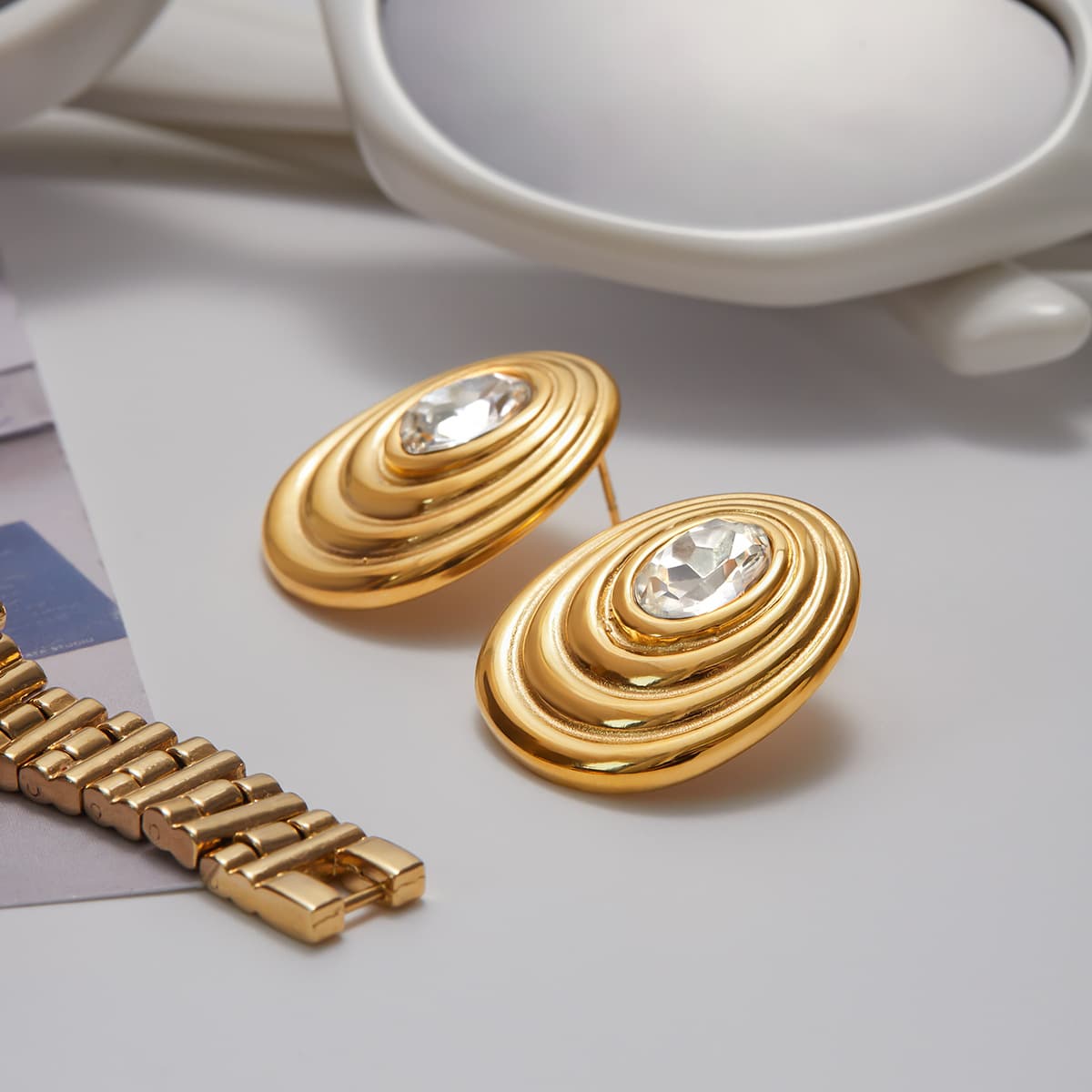 Gloriay Diamond Statement Earrings