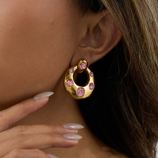 Luxurious diamond hoop earrings 18k gold