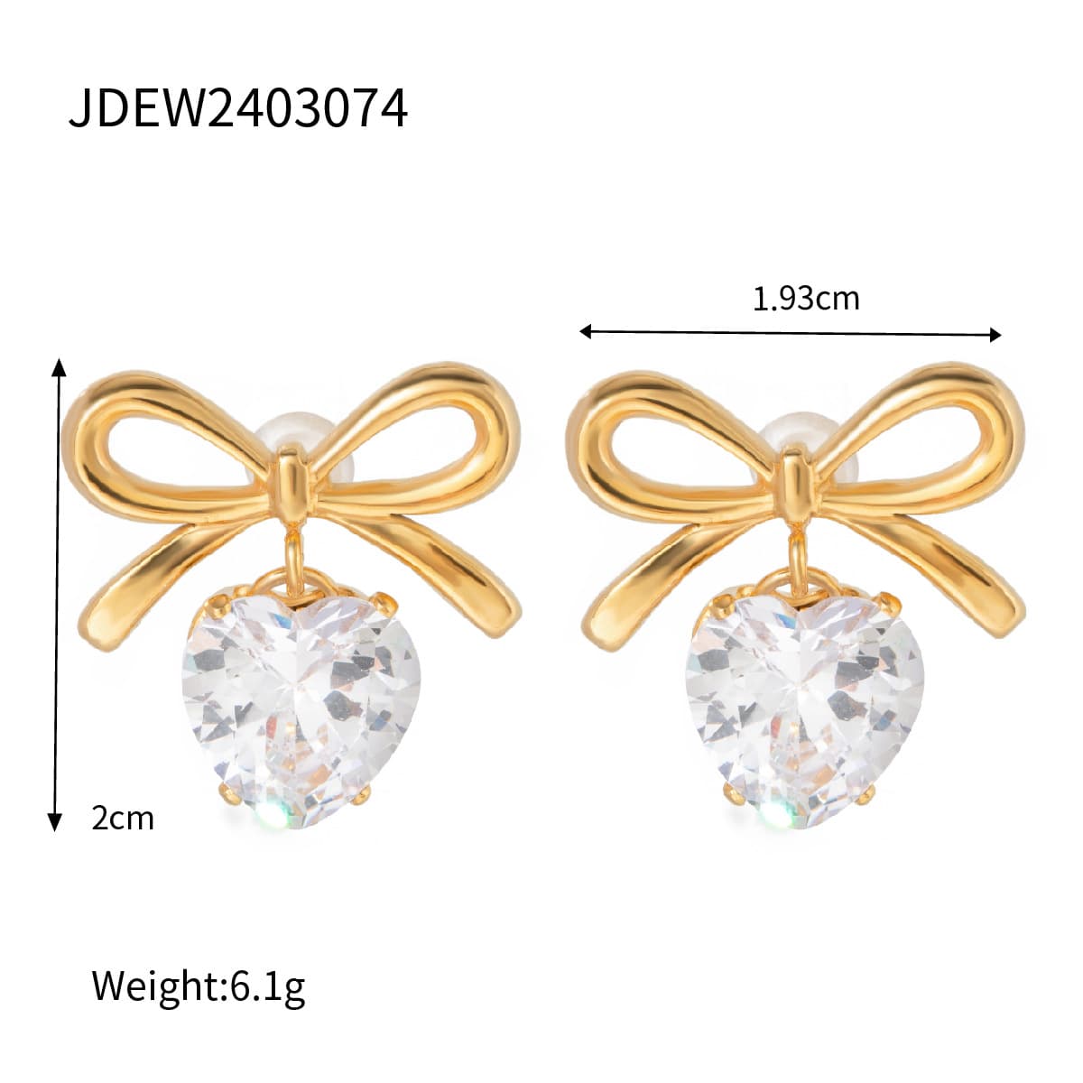 Minimalist Luxury 18K Gold Bowknot Diamond Stud Earrings