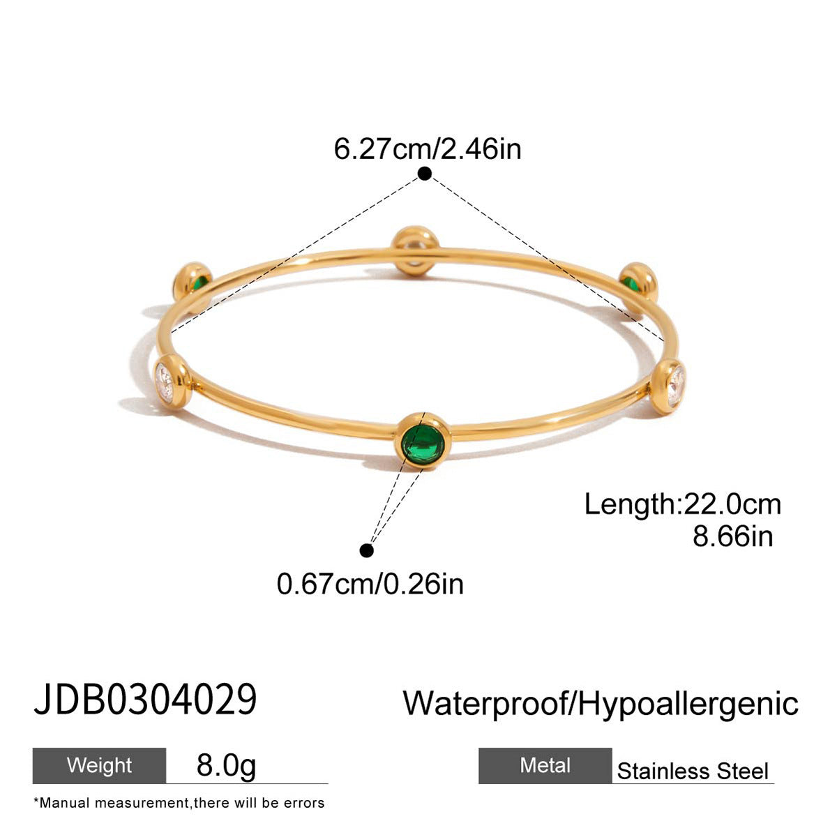 Minimalist 18K Gemstone Bracelet