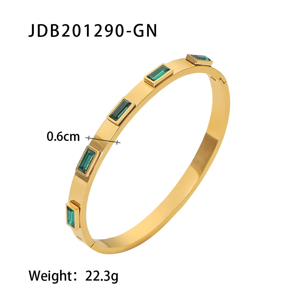 Minimalist 18K Gold Gemstone Bracelet