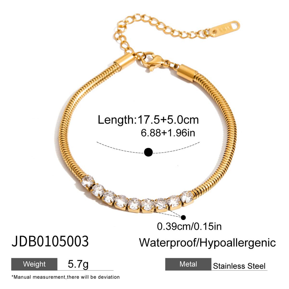 Minimalist Luxury 18K Gold Diamond Tennis Bracelet
