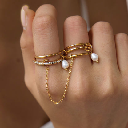 Andromeda Stackable diamond chain ring