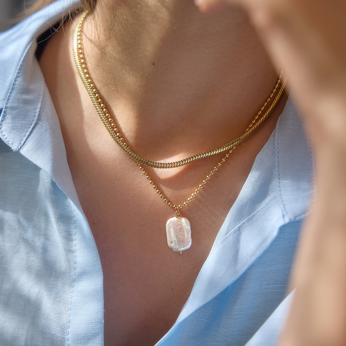 Bianca Baroque Pearl Pendant Necklace