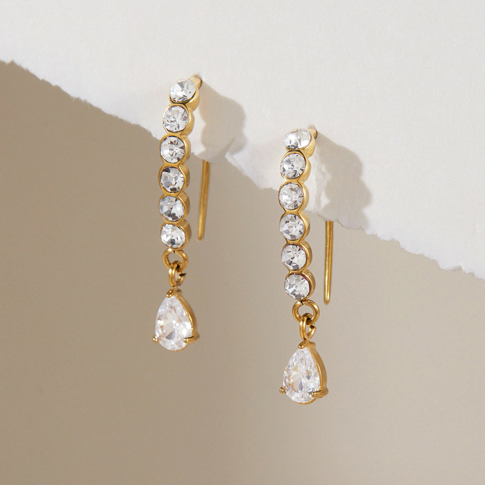 Radiant Star Diamond Drop Earrings