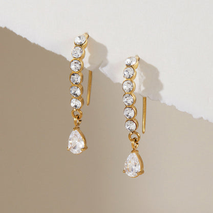 Radiant Star Diamond Drop Earrings