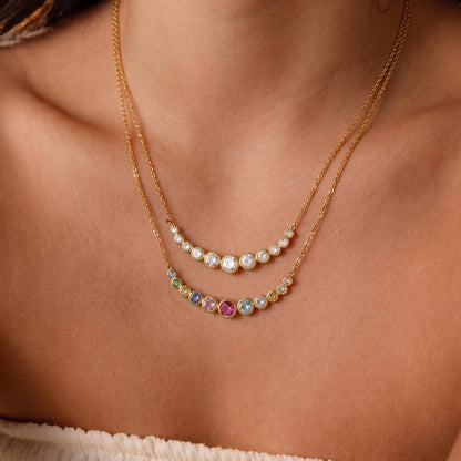 Iris Rainbow Diamond Dainty Necklace