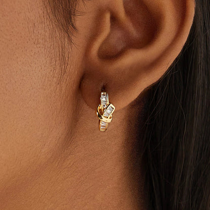 Renata Knot Diamond Hoop Earrings