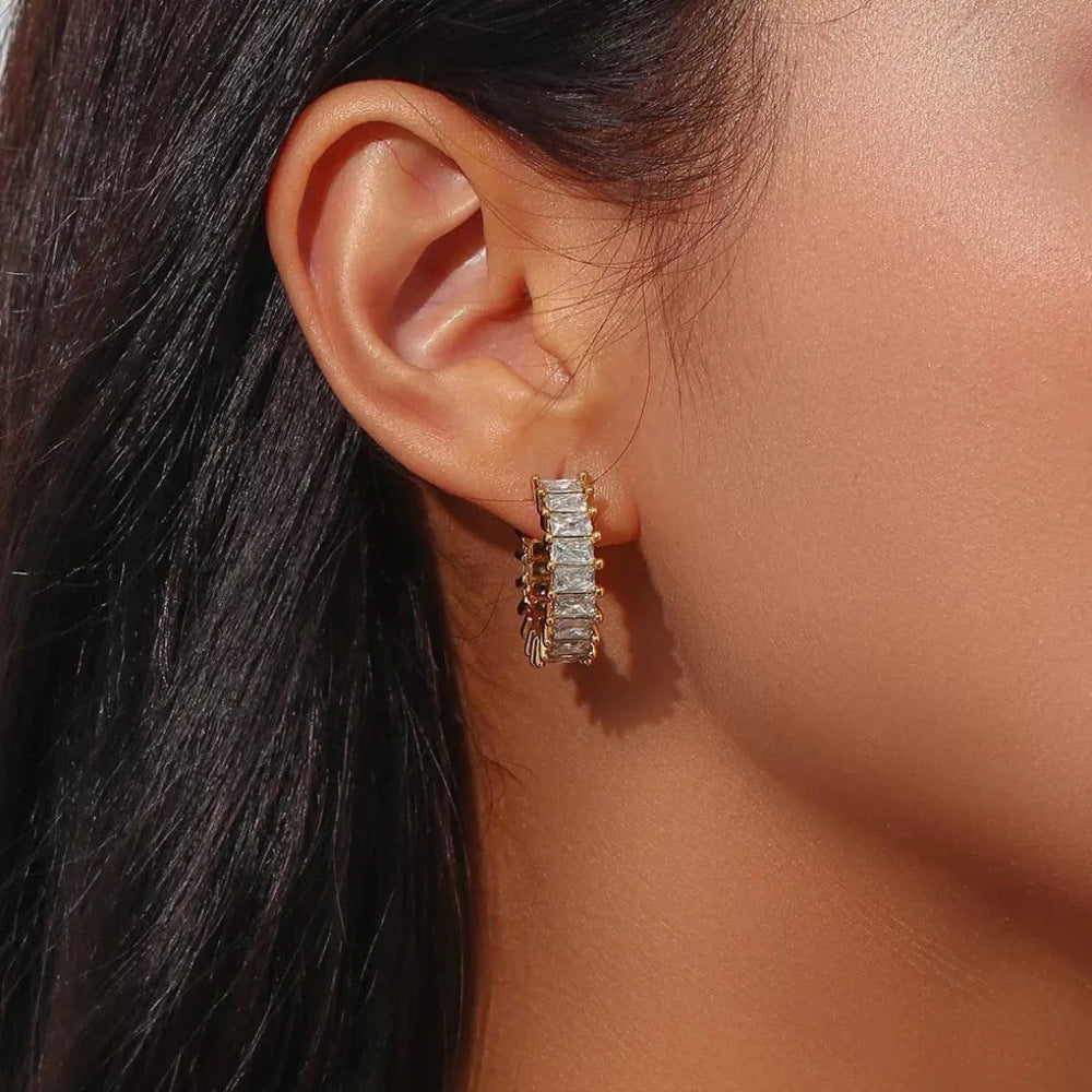 Harper Luxurious Diamond Hoop Earrings