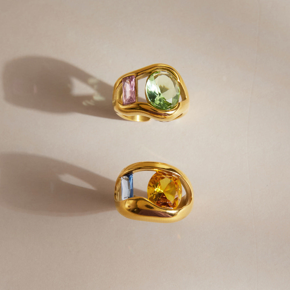 Esmeralda Gemstone Open Ring