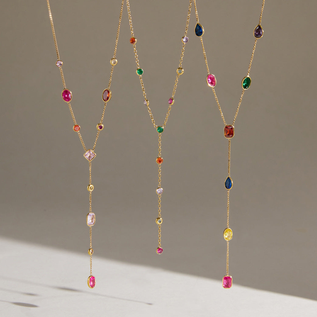 Hera Gemstone Collarbone Necklace