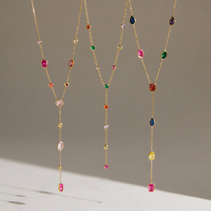 Hera Gemstone Collarbone Necklace