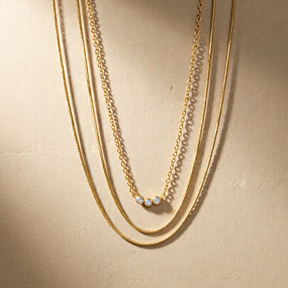 Glimmer Layered Diamond Dainty Necklace