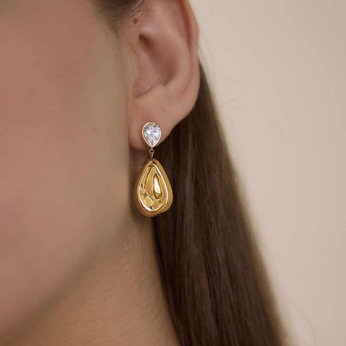 Ava Teardrop Diamond Drop Earrings