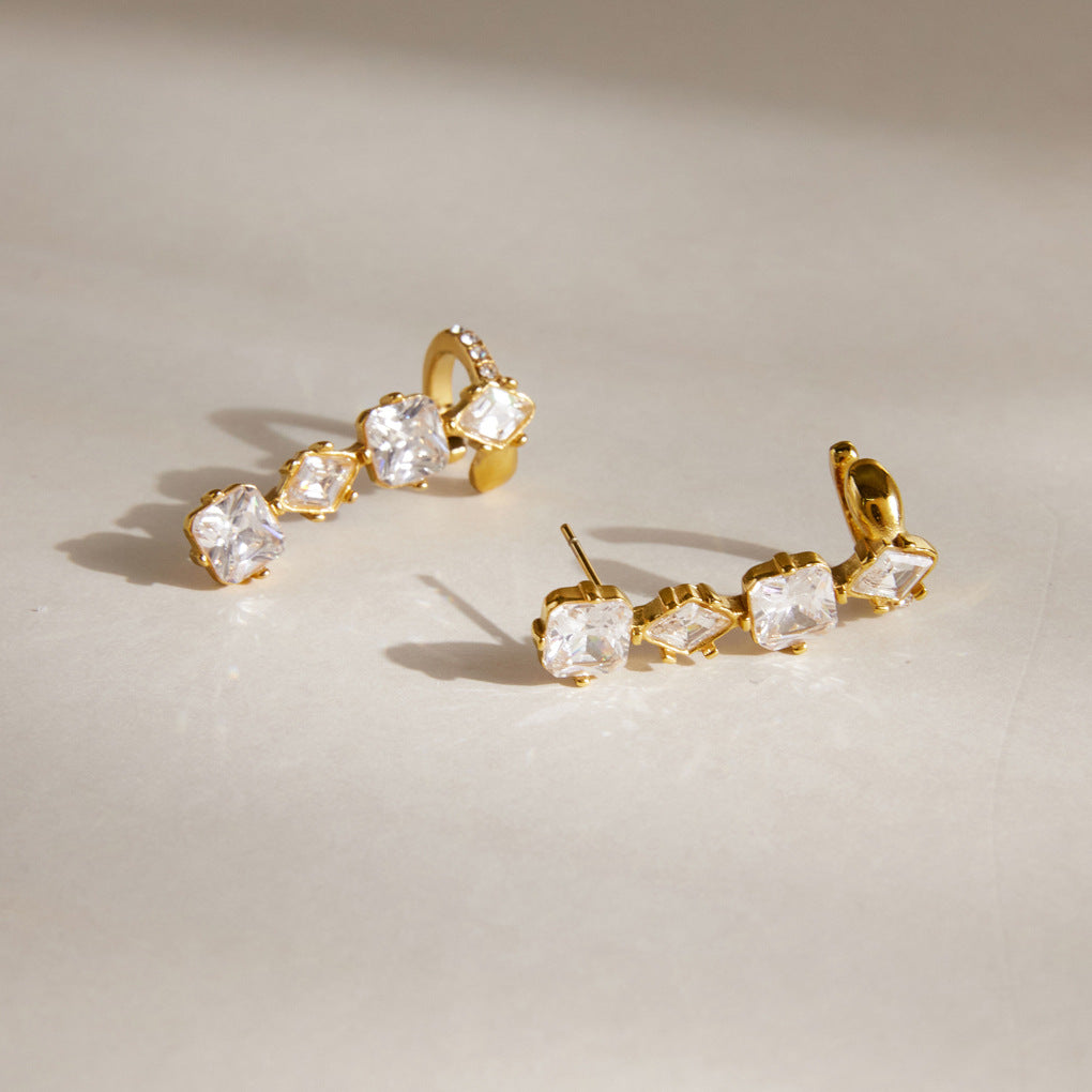 Dreamy Star Diamond Hoop Earrings