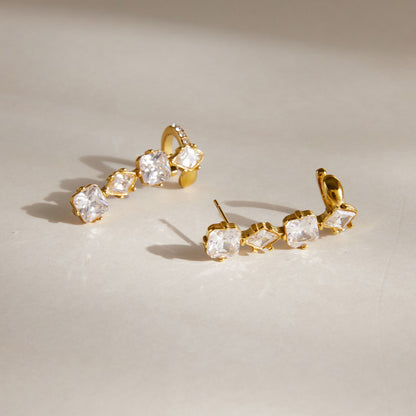 Dreamy Star Diamond Hoop Earrings