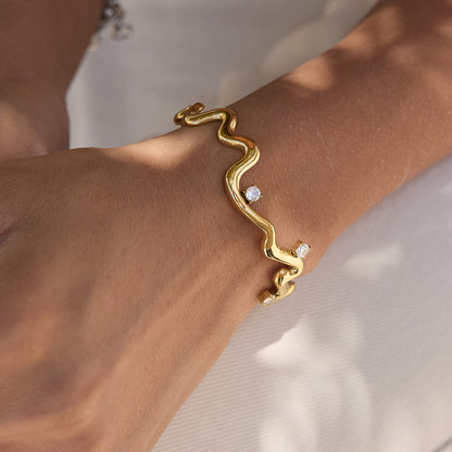 Morgan Diamond Open Cuff Bangle Bracelet