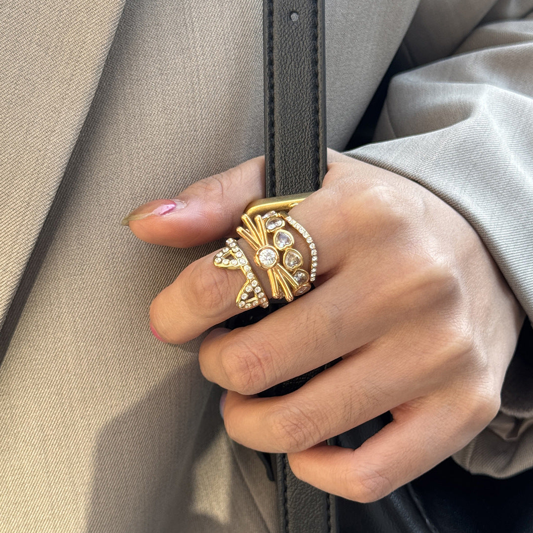 Marie Cat Diamond Stackable Ring Set
