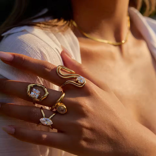 Butterfly Teardrop Diamond Open Ring