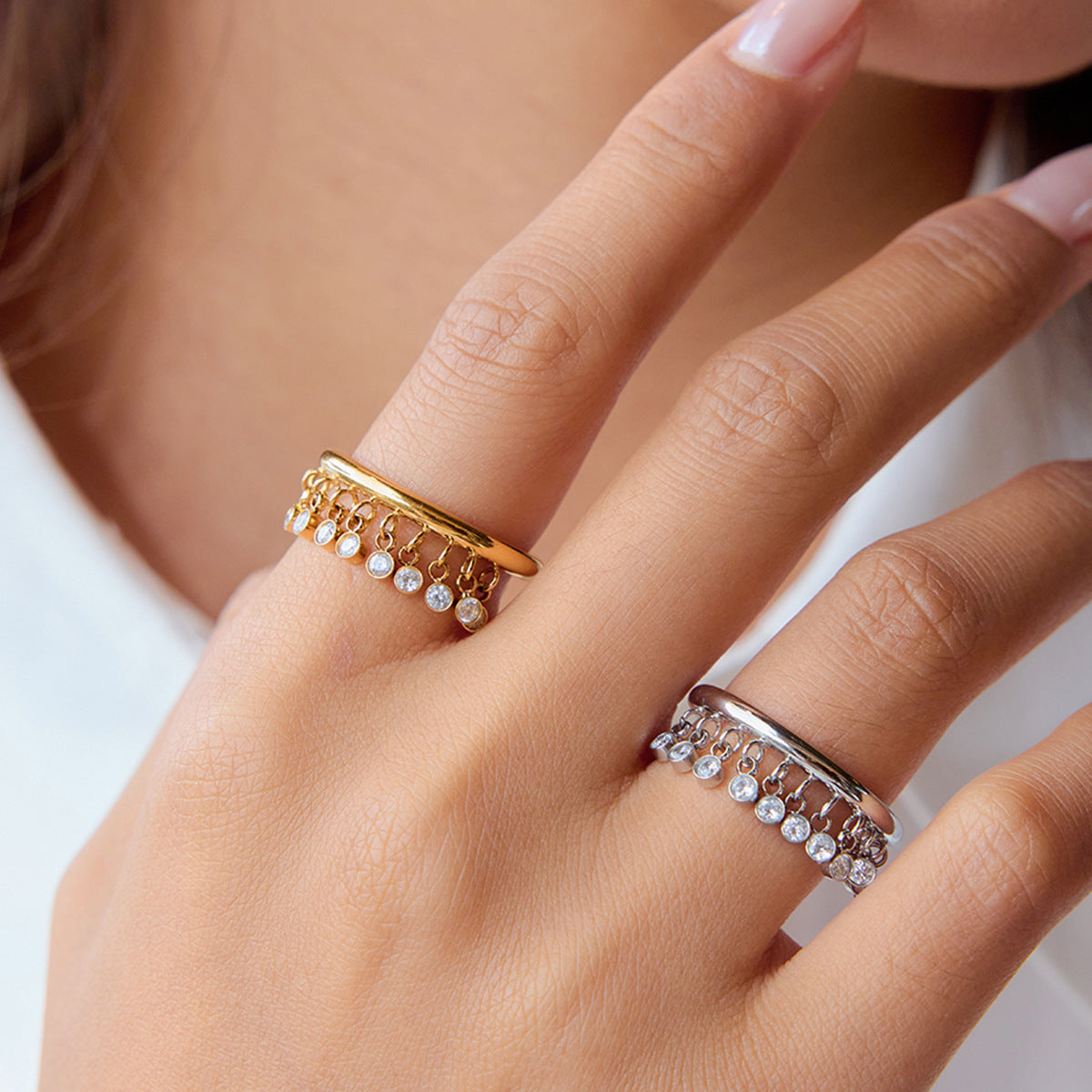 Yara Diamond Tassel Ring