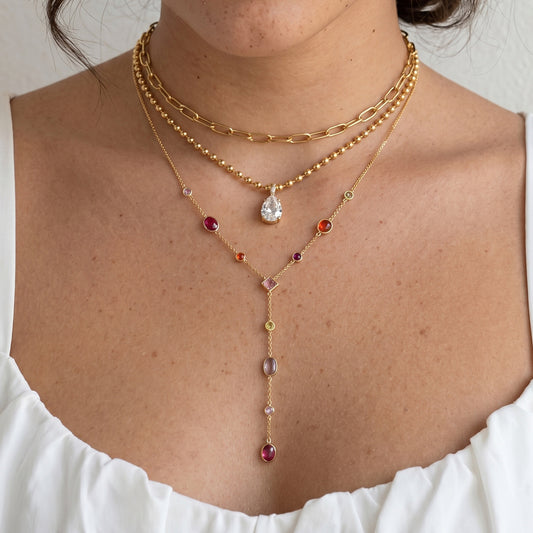 Kendall Gemstone Collarbone Necklace