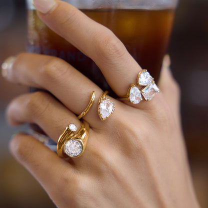 Svetlana Teardrop Diamond Open Ring