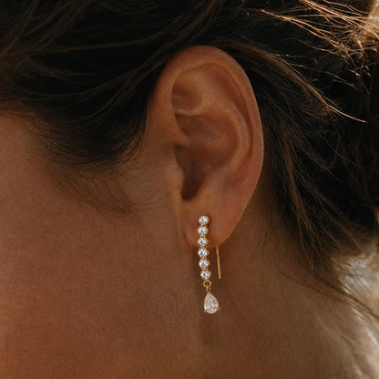 Radiant Star Diamond Drop Earrings