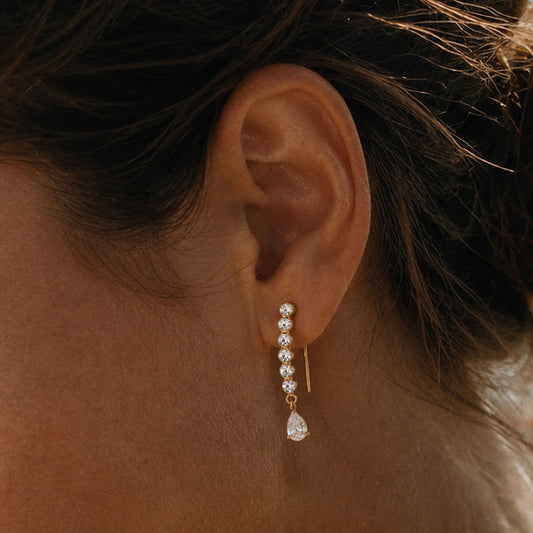 Radiant Star Diamond Drop Earrings