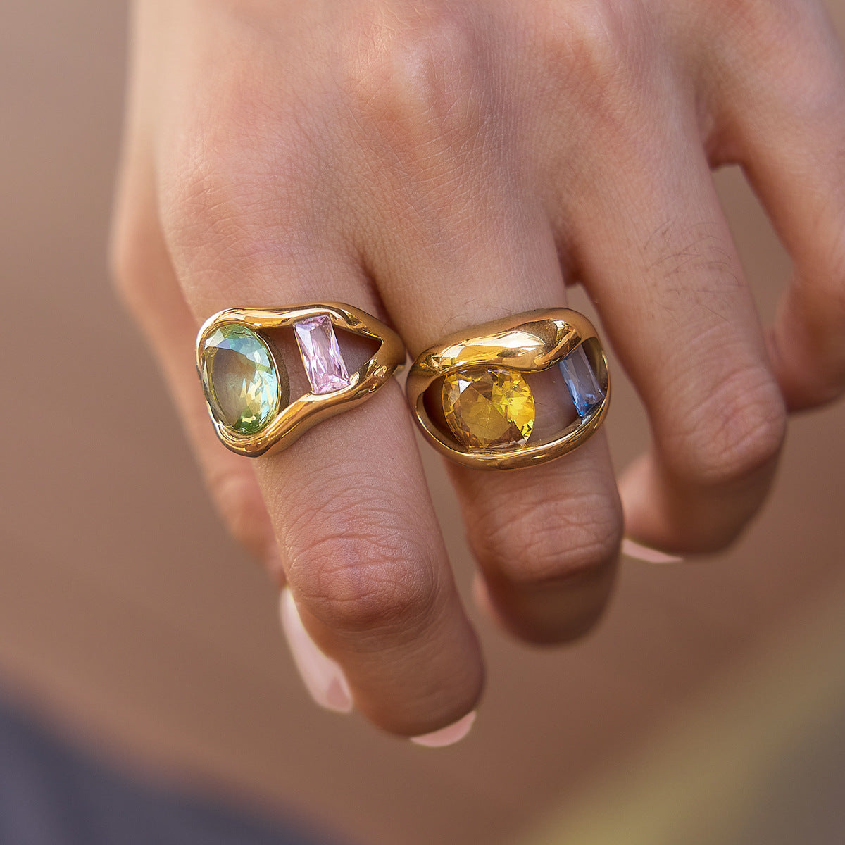 Esmeralda Gemstone Open Ring