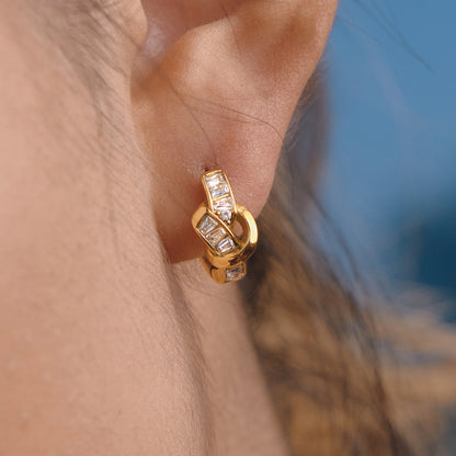 Renata Knot Diamond Hoop Earrings