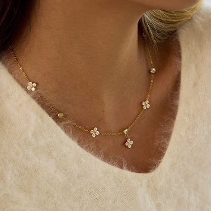 Four-leaf Clover Diamond Pendant Necklace